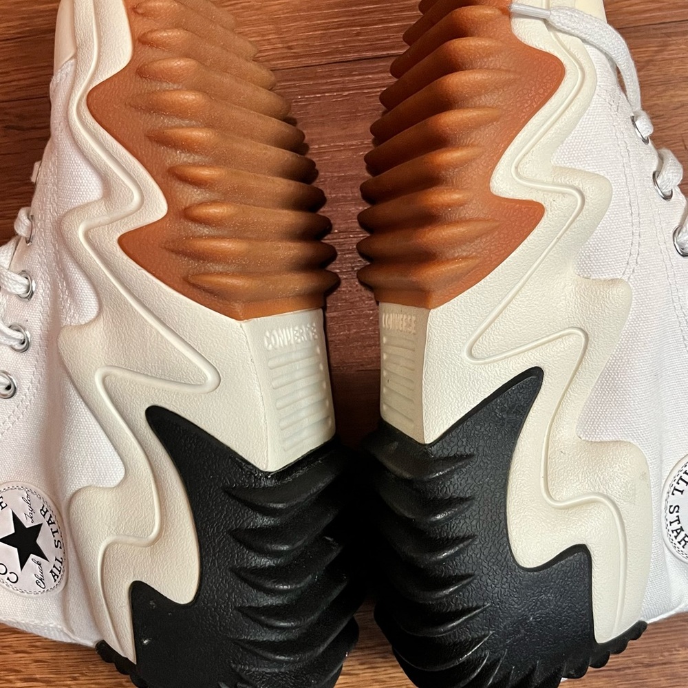 Converse Black and White High-Tops with Gum Soles - Picture 7 of 12
